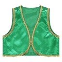 Children's Costume of an Arabian Prince Golden Denim Vest for Boys Open Vest with Gold Trim Cosplay Party and Halloween Costume Made of Polyester 14