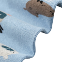 Children's Cotton Scarf 46 x 21 cm Blue Collar with Animals Soft Warm Accessory for Boys Comfortable Winter Scarf Made of Fine Cotton with Cute Motif 2
