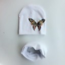 Children's Hat and Neck Warmer Set with Butterfly 3