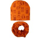 Children's Hat and Neck Warmer Set with Owls 5