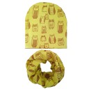 Children's Hat and Neck Warmer Set with Owls 10