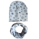 Children's Hat and Neck Warmer Set with Smiley Faces 4
