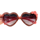 Children's Heart-Shaped Sunglasses Decorative Flowers on the Sides Stylish Glasses for Kids Summer Glasses for Outings, Playgrounds and Holidays 2