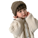 Children's Knitted Cardigan Thick Wool Button-Up Retro Hemp Jacket for Boys and Girls Plain Autumn and Winter Jumper Various Colours 5