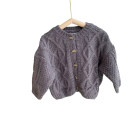 Children's Knitted Cardigan Thick Wool Button-Up Retro Hemp Jacket for Boys and Girls Plain Autumn and Winter Jumper Various Colours 7