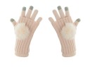 Children's Knitted Winter Gloves with Pom Pom J2879 4