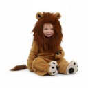 Children's Lion Costume Hooded Overall with Mane and Ears Paws and Tail Polyester Brown Animal Costume for Carnival Halloween and Fancy Dress 8