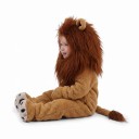 Children's Lion Costume Hooded Overall with Mane and Ears Paws and Tail Polyester Brown Animal Costume for Carnival Halloween and Fancy Dress 12