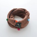 Children's Neck Warmer with Pom Poms and Airplane J3235 3