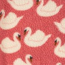 Children's Pink Winter Jacket with Swan Motif Plush Cotton-Polyester Zip-Up Jacket with High Neck Warm Comfortable Winter Coat 3