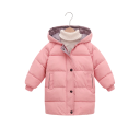 Children's Plain Winter Jacket with Hood Zip and Press Stud Fastening Pockets Warm Cotton-Polyester Jacket for Kids Comfortable Winter Coat 14