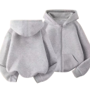 Children's Plain Zip-Up Hoodie with Pockets for Boys and Girls 8
