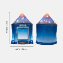 Children's Portable Tent 135 x 100 cm Folding Soft Playhouse with Rolling Doors Polyester Tent with Cosmic Patterns for Indoor and Outdoor Play 3
