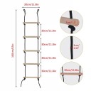 Children's Rope Ladder 160 x 30 cm Beech Wood and Polyester Climbing Rope Ladder for Indoor and Outdoor Use with Carabiners and Straps 4