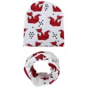 Children's Set - Hat and Neck Warmer - Animal Motifs 1