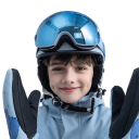 Children's Ski Goggles 15.5 x 8.2 cm UV400 Unisex Polycarbonate Anti-Fog Blue with Cartoon Cat Print Case 2