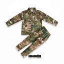 Children's Soldier Costume Camouflage Uniform Shirt with Collar Trousers with Elastic Waistband and Buckle Belt Polyester For Carnival 1