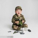 Children's Soldier Costume Camouflage Uniform with Cap Binoculars Badge and Walkie-Talkie Whistle with Compass Polyester For Carnival 4