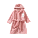 Children's Unisex Bathrobe Plush Tie Closure Polyester and Cotton Solid Colour with Bear Print Soft Bathrobe 6