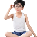 Children's Vest for Boys and Girls 100% Cotton and Polyester Plain Summer Sleeveless T-Shirt with Round Neck Comfortable Various Colours 8