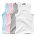 Children's Vest for Boys and Girls 100% Cotton and Polyester Plain Summer Sleeveless T-Shirt with Round Neck Comfortable Various Colours 9