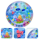 Children's Water Play Mat 100 cm Inflatable Round Mat Made of PVC with Dolphin Pattern Summer Mat for Infants and Toddlers to Tummy Time 2