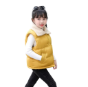 Children's Winter Cotton Gilet with Collar Plain Gilet Without Sleeves for Boys and Girls With Pockets and Plush Lining Snap Fastening 13