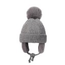 Children's Winter Earflap Hat with Pom-Pom Circumference 43–58 cm 2–8 years Cotton polyester Warm Hat with Ear Flaps Winter Hat for Children 8