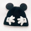Children's Winter Hat with Mouse Ears and 3D Hands Age 2–8 Years Acrylic Warm Hat Animated Style Cosy Children's Winter Hat 2