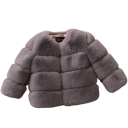 Children's Winter Jacket Plain Zip Fastening Warm Fur Lined Cosy Winter Coat for Children 9