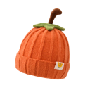 Children's Winter Knitted Pumpkin Hat Circumference 42–50 cm 6 Months–3 Years Acrylic Hat with 3D Stem and Leaves 9