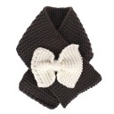 Children's Winter Knitted Scarf with Bow J2476 2