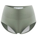 Chiloți menstruali cu talie înaltă Bumbac elastan Uni absorbant lenjerie intimă Reutilizabili confortabili chiloți menstruali 11