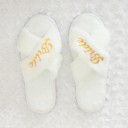 Chinelas felpudas para senhora Bride 28 cm Chinelas brancas para a noiva Despedida de solteira 2