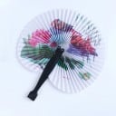 Chinese Folding Paper Fan with Bird and Flower Print Circular Hand Fan for Refreshment in the Heat Random Design Dimensions 22 x 12.5 cm 1