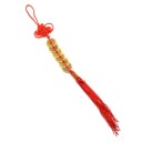 Chinese Lucky Coins on a Red Cord Hanging Decoration with Six Copper Coins Decorative Knot and Tassel Length 36 cm Diameter of Coin 2.3 cm 4