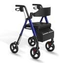 Chodítko so sedátkom pre seniorov skladacie nastaviteľné 52–66 cm výška sedu nosnosť 150 kg pre podporu chôdze 4