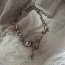 Choker aus chirurgischem Stahl Kombination aus vierzackigen Sternen und Korallen Damenhalskette Moderner dekorativer Schmuck 2