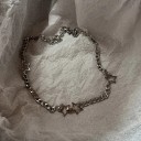 Choker de acero inoxidable Collar de cadena con estrellas Joyería minimalista para mujeres Longitud ajustable Diseño moderno 3