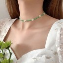 Choker de contas para senhora com flores 1