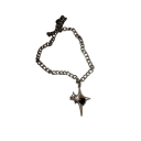 Choker din oțel chirurgical cu pandantiv în formă de stea cu patru colțuri Zircon negru Colier pentru femei Bijuterie elegantă modernă 1