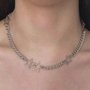 Choker z chirurgické oceli Řetízkový náhrdelník s hvězdami Dámský minimalistický šperk Nastavitelná délka Moderní design 2