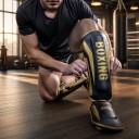 Chrániče holení a nártu na Muay Thai velikost S Pro výšku 105–135 cm Zesílená ochrana kotníku Pro děti Box i taekwondo 12