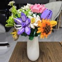 Christmas Advent Calendar LEGO Flowers Bouquet with Sunflower Plastic Building Set DIY Creative Kit Surprise for Every Day 2