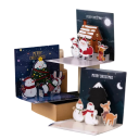 Christmas and New Year 3D Paper Card Foldable Greeting Card with Christmas Motifs Tree Snowman Gifts Stars Creative Decorative Festive Greeting Card 2