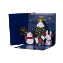 Christmas and New Year 3D Paper Greeting Card Folding Card with Christmas Motifs Tree Snowman Gifts Stars Elegant Decorative Festive Greeting 1