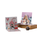 Christmas and New Year 3D Paper Greeting Card Handmade Foldable Festive Card with Christmas Motifs Elegant Decorative Greeting Card for Everyone 2