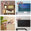 Christmas Decoration for Door Corner 23 x 13 cm Wooden Board with Santa and Gift Motif Hanging Christmas Ornament for Wall or Door 2