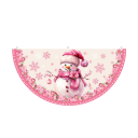 Christmas Half-Circle Flag Banner 90 x 45 cm Pink Decoration with Snowman Outdoor Hanging Banner for Festive Decor 1