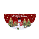 Christmas Half-Circle Flag Banner 90 x 45 cm Red with Snowman Durable Outdoor Decoration Façade Hanging Flag for the Holidays 1